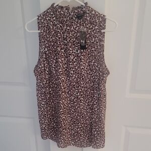 Torrid Sleeveless Blouse - Brown and White Pattern